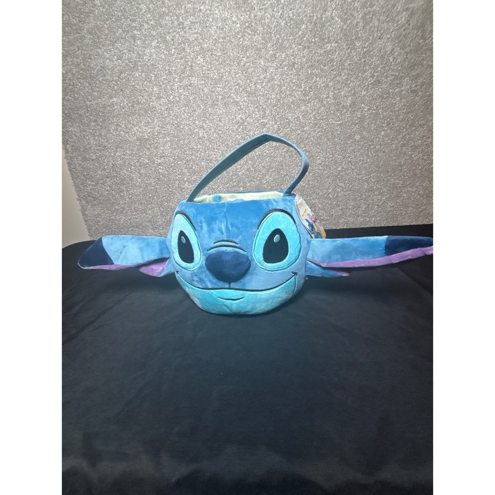 Disney Stitch Plush Basket 3D Ears Halloween Easter Bucket Blue Unisex Kids